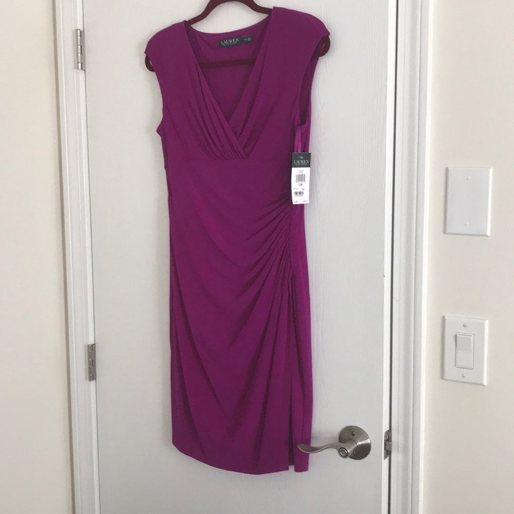 Magenta ruched dress